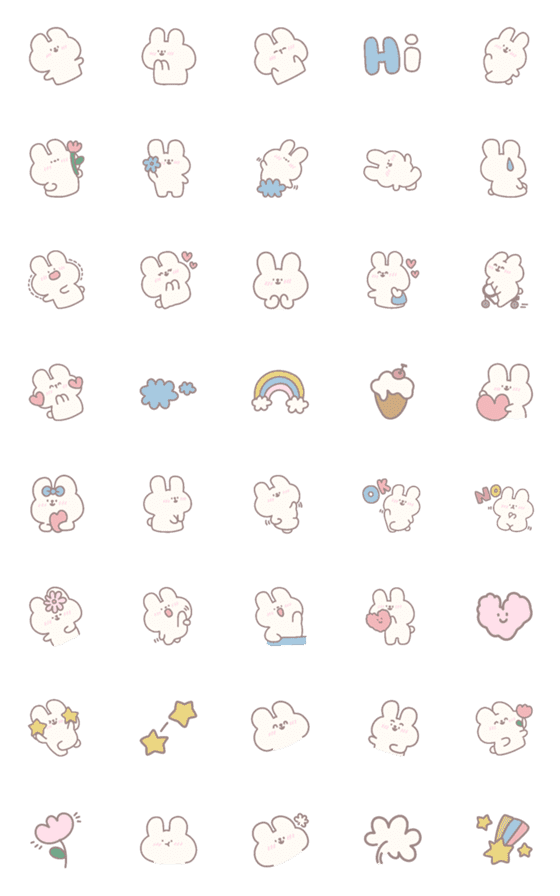 [LINE絵文字]Rabbit cute 3の画像一覧
