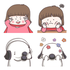 [LINE絵文字] Red Cloak and Little Steamed Bun emoji 2の画像