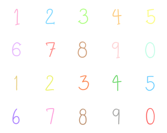 [LINE絵文字]Colorful numbers1-0の画像一覧