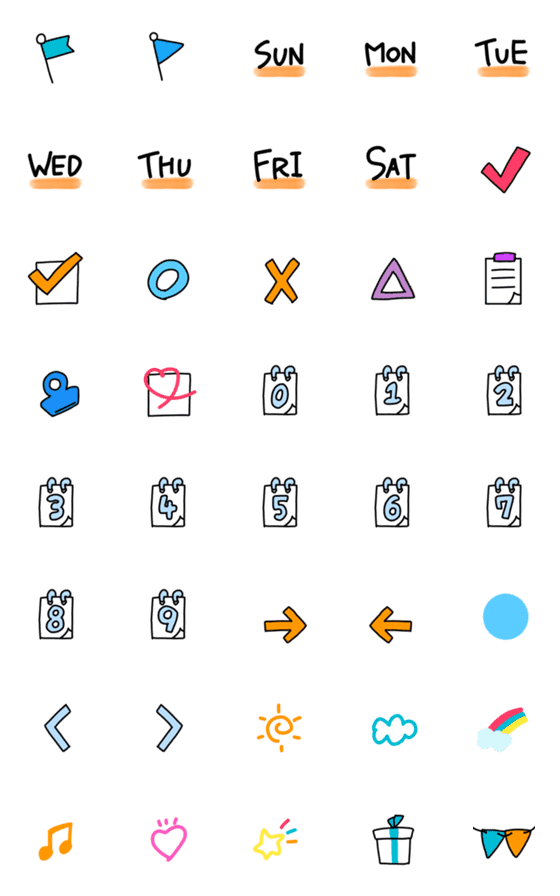 [LINE絵文字]スケジュール帳な絵文字の画像一覧