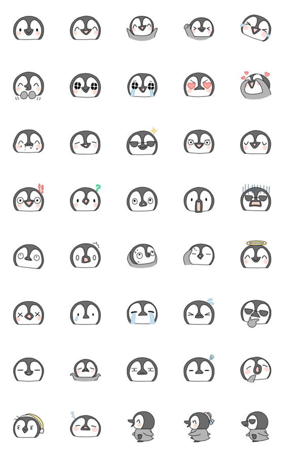 [LINE絵文字]表情豊かなペンギンの絵文字の画像一覧