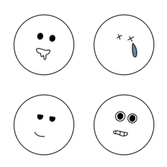 [LINE絵文字] シンプルかおもじ 01の画像