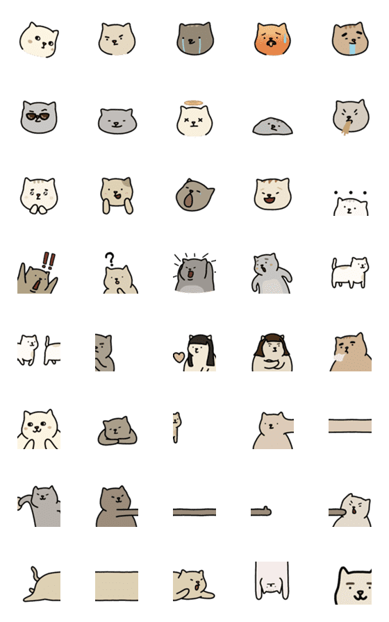 [LINE絵文字]Little Cattos -little facesの画像一覧