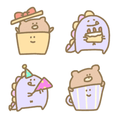 ゆるかわ日常秋細茶毎日動物癒しくま手書きの絵文字メイン画像