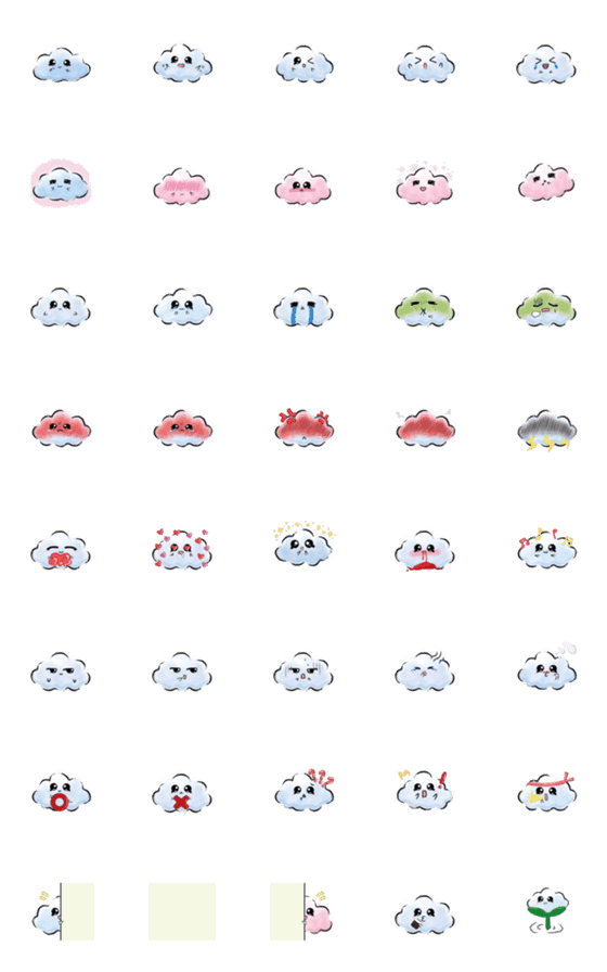 [LINE絵文字]柔らかい綿の雲(Cloud Duo Duo)の画像一覧