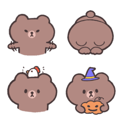 [LINE絵文字] うごく！LINEとコラボ絵文字 #ブラウンの画像