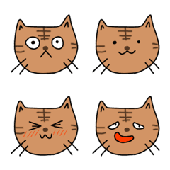 [LINE絵文字] 猫ちゃん絵文字【茶色】の画像