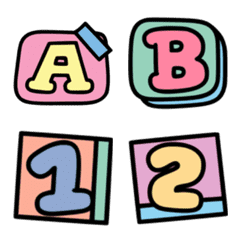 [LINE絵文字] cute numbers pastel ＆ a-z V.2の画像