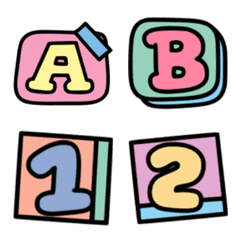 cute numbers pastel ＆ a-z V.2の絵文字メイン画像