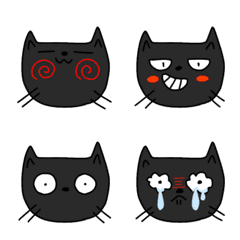 [LINE絵文字] 猫ちゃん絵文字【黒猫】の画像