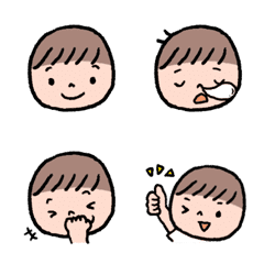 [LINE絵文字] シンプルかわいい丸顔絵文字☆の画像