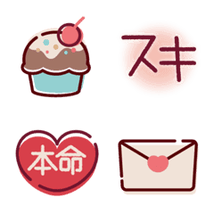 [LINE絵文字] 大人可愛い♡ガーリーな手書き風えもじの画像