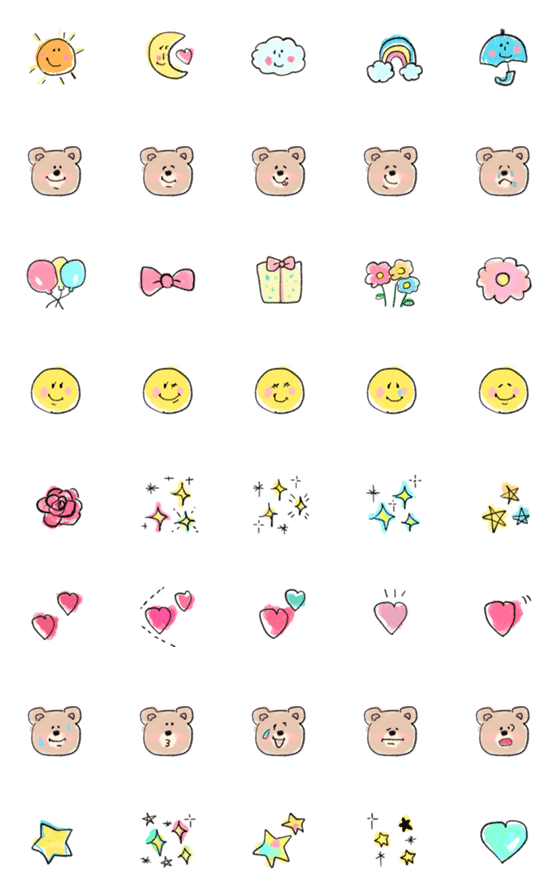 [LINE絵文字]ハッピーな詰め合わせの画像一覧