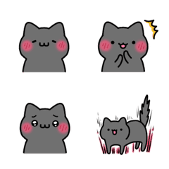 [LINE絵文字] 【絵文字】黒猫・ブラック【猫にゃ】の画像
