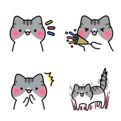 [LINE絵文字] 【絵文字】サバシロ・ハチワレ【猫にゃ】の画像