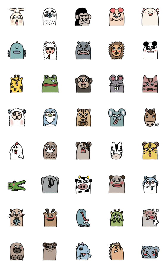 [LINE絵文字]ちょっぴりおふざけ生物の画像一覧