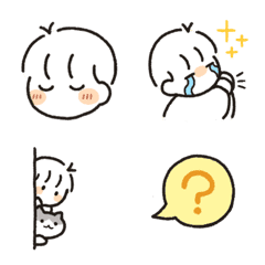 鉛筆画風の子 絵文字の絵文字メイン画像