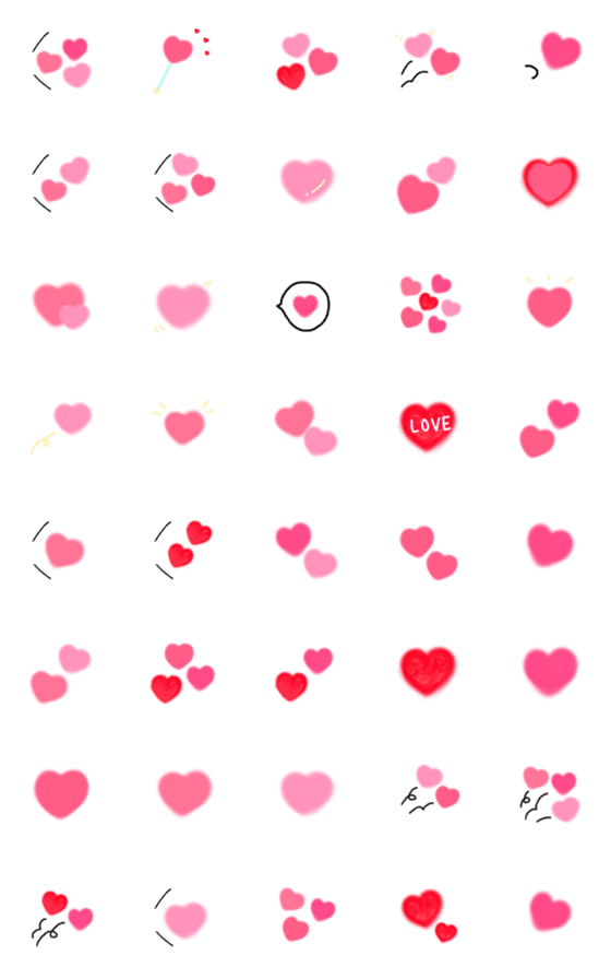 [LINE絵文字]ピンクミックス！100%ハート！の画像一覧