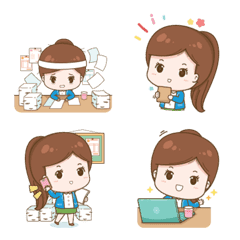 [LINE絵文字] SOSA working women Emojiの画像