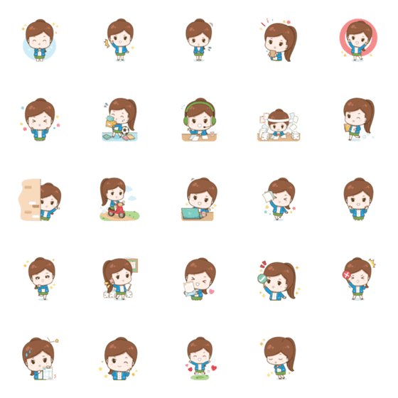 [LINE絵文字]SOSA working women Emojiの画像一覧