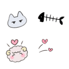 [LINE絵文字] あおいねこ と あかいひつじの画像