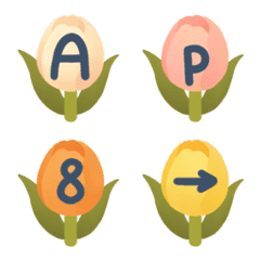 [LINE絵文字] When the flowers bloom letter emojiの画像