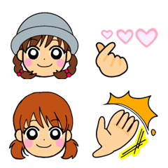 [LINE絵文字] Little girls ＆ hand gesture Emojiの画像