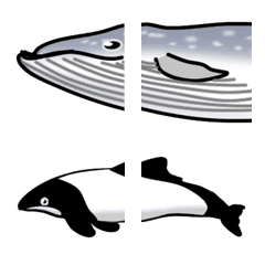 [LINE絵文字] 繋げて巨大な鯨とイルカと海獣の画像