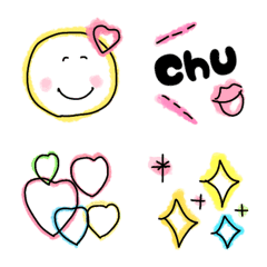 [LINE絵文字] cuteネオン絵文字の画像