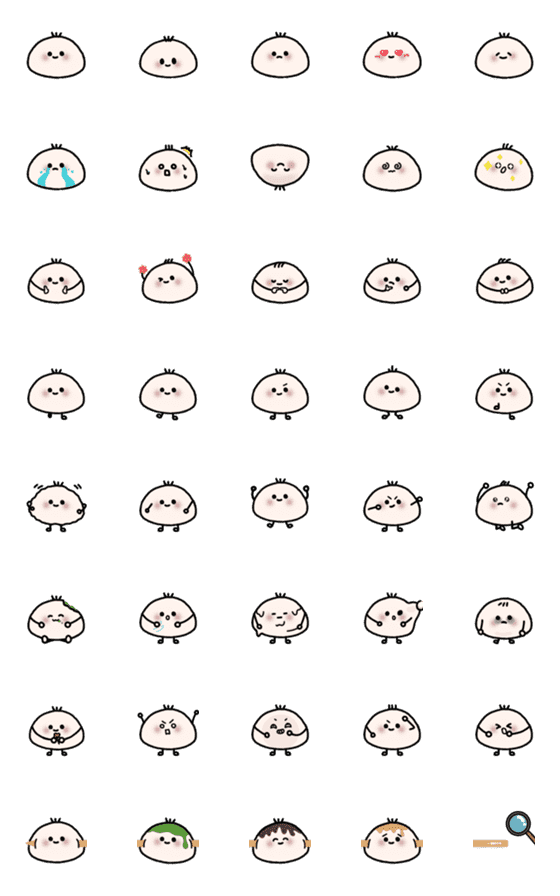 [LINE絵文字]The daily routine of a small rice ballの画像一覧