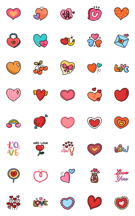 [LINE絵文字]Heart ＆ Love Collectionの画像一覧
