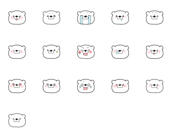 [LINE絵文字]しろいくまさんスタンプの画像一覧