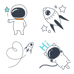[LINE絵文字] 宇宙飛行士と猫☆毎日の絵文字☆の画像