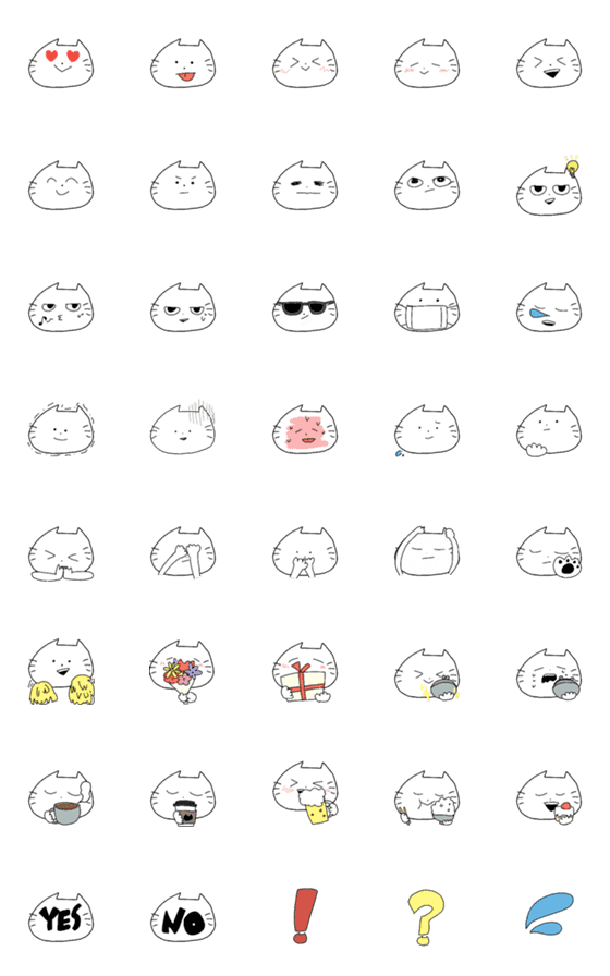 [LINE絵文字]ゆるいねこの絵文字たちの画像一覧