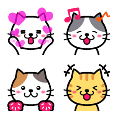 [LINE絵文字] 動く！毎日使える♥ネコの画像