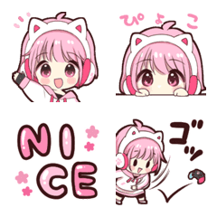 [LINE絵文字] ゲーマーちゃん絵文字の画像