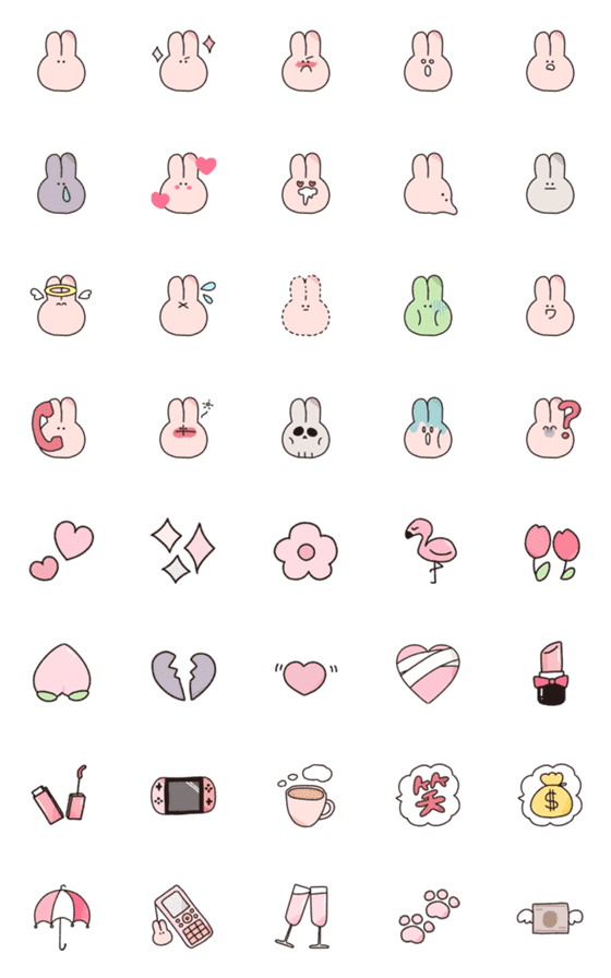 [LINE絵文字]シンプル‪‪♡ピンク好きさんのための絵文字の画像一覧