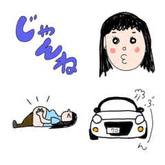 [LINE絵文字] muscle girl and bikeの画像