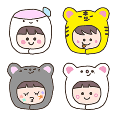 [LINE絵文字] ぺんぎんの被り物したハルちゃんの画像