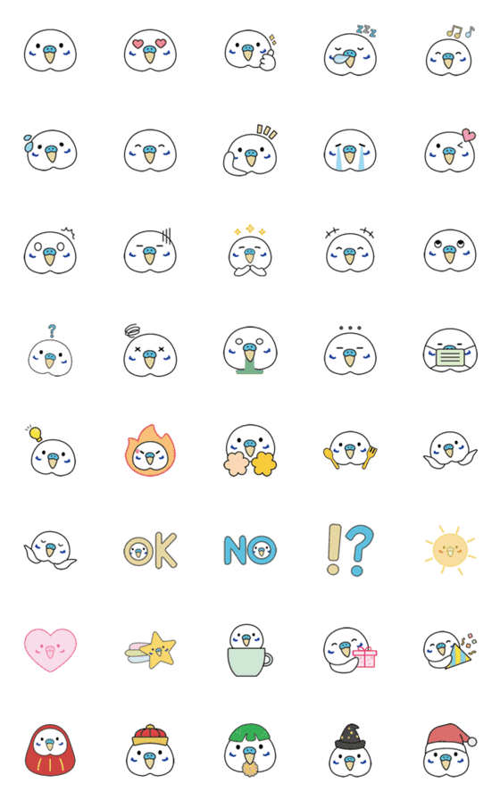 [LINE絵文字]Little Parrots Emojiの画像一覧