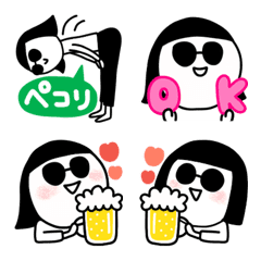 [LINE絵文字] ビールのむ子の画像