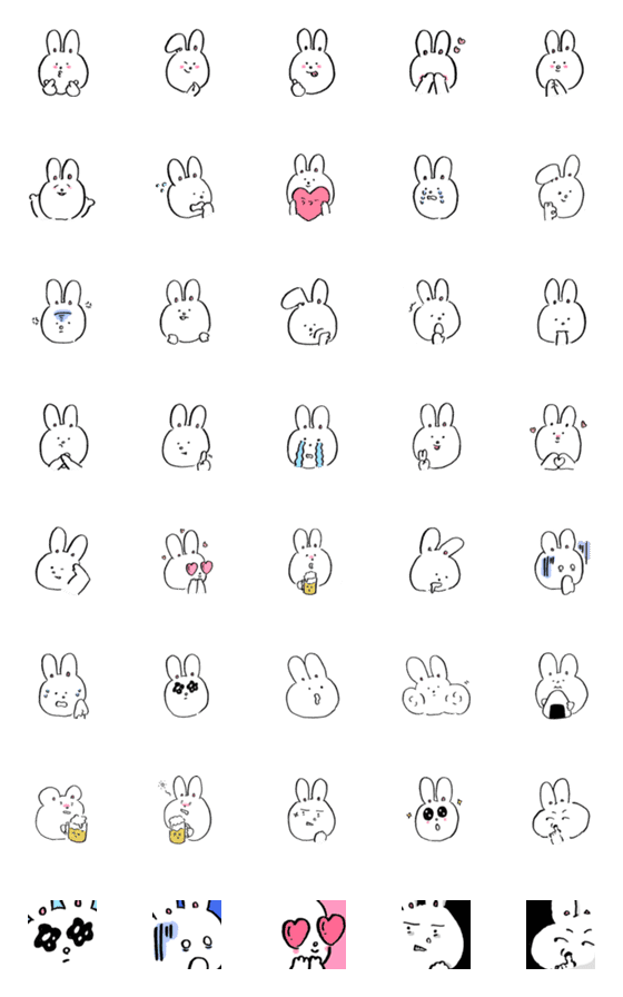 [LINE絵文字]365日うさぎの画像一覧