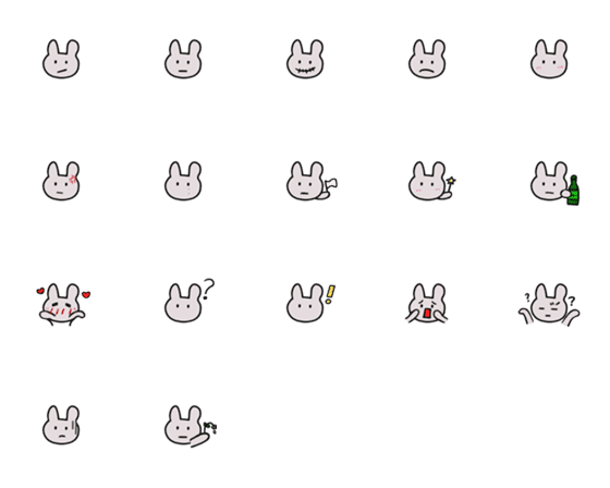 [LINE絵文字]Bunny's lifeの画像一覧