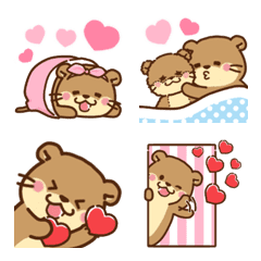 [LINE絵文字] コツメカワウソ♡ラブラブ3の画像