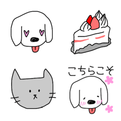 [LINE絵文字] ねことわんこの落書き絵文字の画像