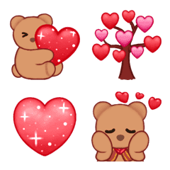 [LINE絵文字] 動く！クマちゃん♡LOVE【絵文字】の画像