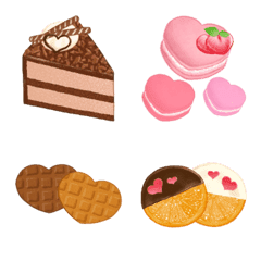 [LINE絵文字] スイーツ色々9～Chocolate ＆ Heart～の画像