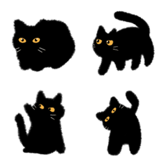 [LINE絵文字] Black cat emoji with mean eyesの画像