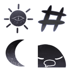 [LINE絵文字] Black Moji emojiの画像