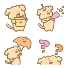 [LINE絵文字] 日常使える手書癒茶プードル犬パステル再販の画像